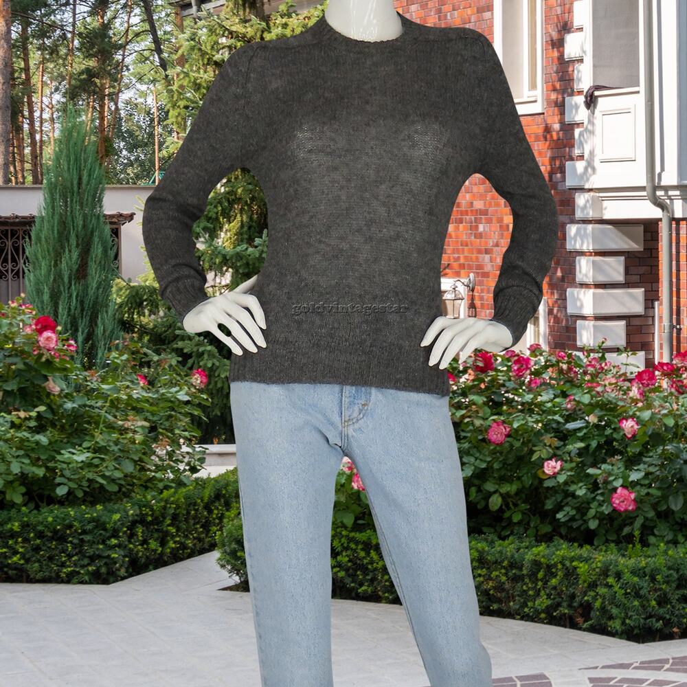 Braemar Light Wool Grey Sweater S, Vintage Casual Chicr9a